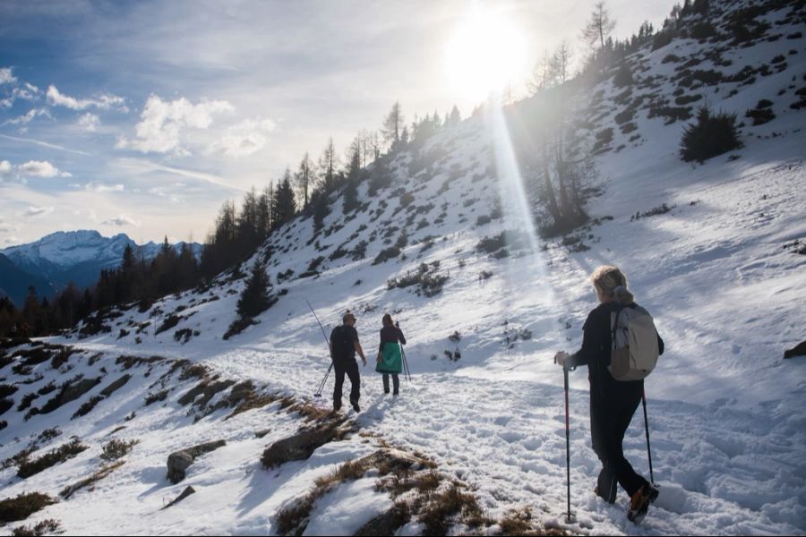 65 Prozent der Befragten spazieren in den Winterferien.