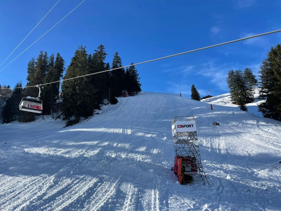 Der Zielhang am Chuenisbärgli am Mittwoch, 1. Januar.