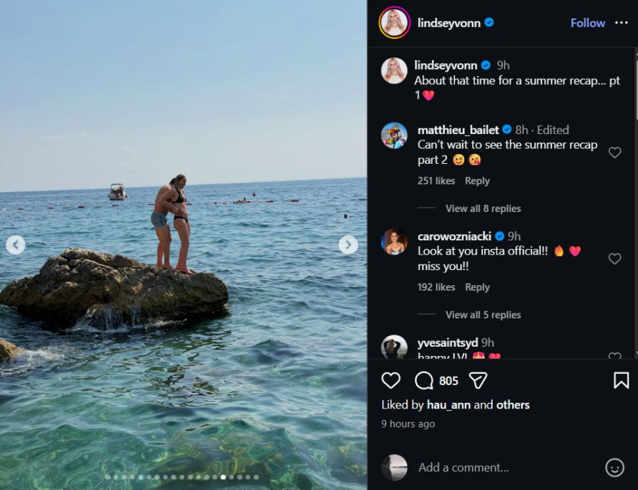 Vor der Liebeserklärung im Netz zeigte sich Lindsey Vonn vor allem sportlich und selbstbewusst am Meer.