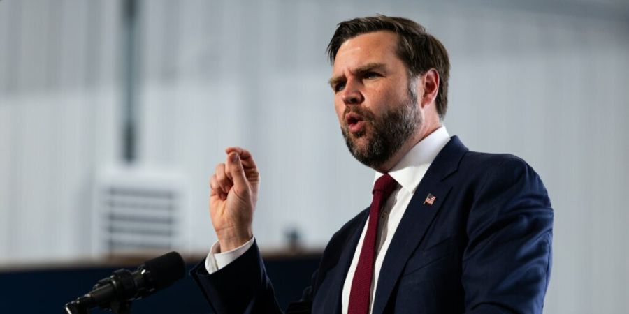 US-Vizepräsident JD Vance hält eine Rede bei einer Wahlkampfveranstaltung im Vorfeld der Zwischenwahlen. Foto: Tierney L. Cross/Pool The New York Times/AP/dpa - ACHTUNG: Nur zur redak...