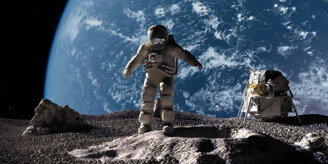 Astronaut Erdkugel Hintergrund Spaziergang Mond