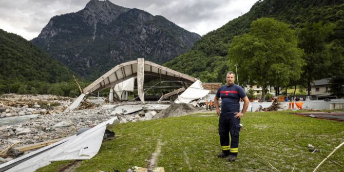 Maggiatal Unwetter Aufräumarbeiten