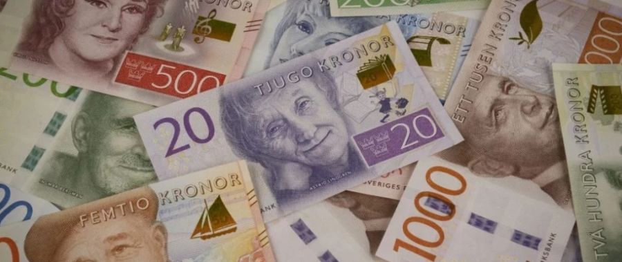Die schwedische Währung Kronen. Ein Franken entspricht momentan etwa 12 Kronen.