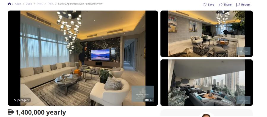 Luxus auf 520 Quadratmetern: Das Geissens-Loft in Dubai wird jetzt vermietet.