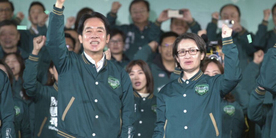ARCHIV - Taiwans Vizepräsidentin Hsiao Bi-khim (rechts) neben Präsident Lai Ching-te (auch William Lai genannt). Foto: ChiangYing-ying/AP/dpa/Archivbild