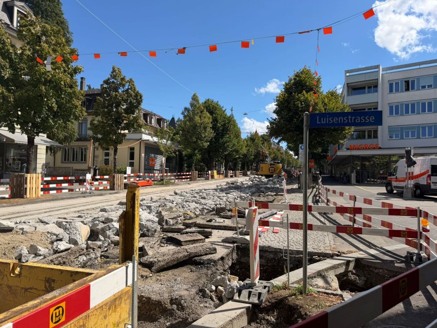 Wegen der Arbeiten können Trams vorübergehend nicht mehr durchfahren.