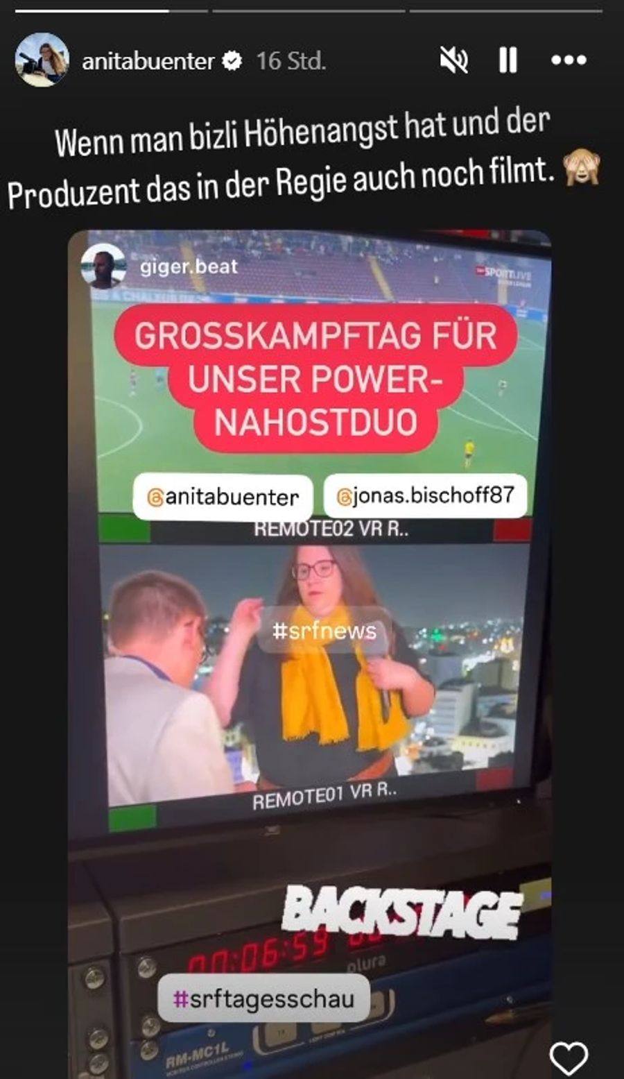 Anita Bünter hat Höhenangst.