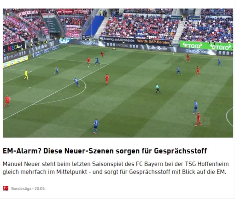 Die «Sport1» schlägt nach den Böcken von Neuer sogar «EM-Alarm».