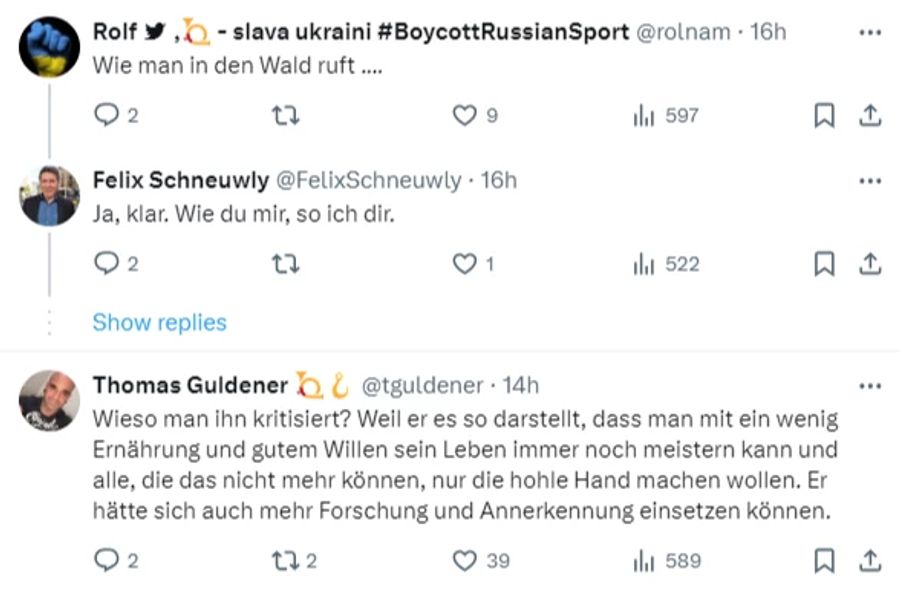 Entsprechend überrascht es kaum, dass Glarner für seine Ansichten über Long Covid reichlich Kritik erntet: Auf X (ehemals Twitter) wird der Aargauer mit Häme regelrecht überschüttet.