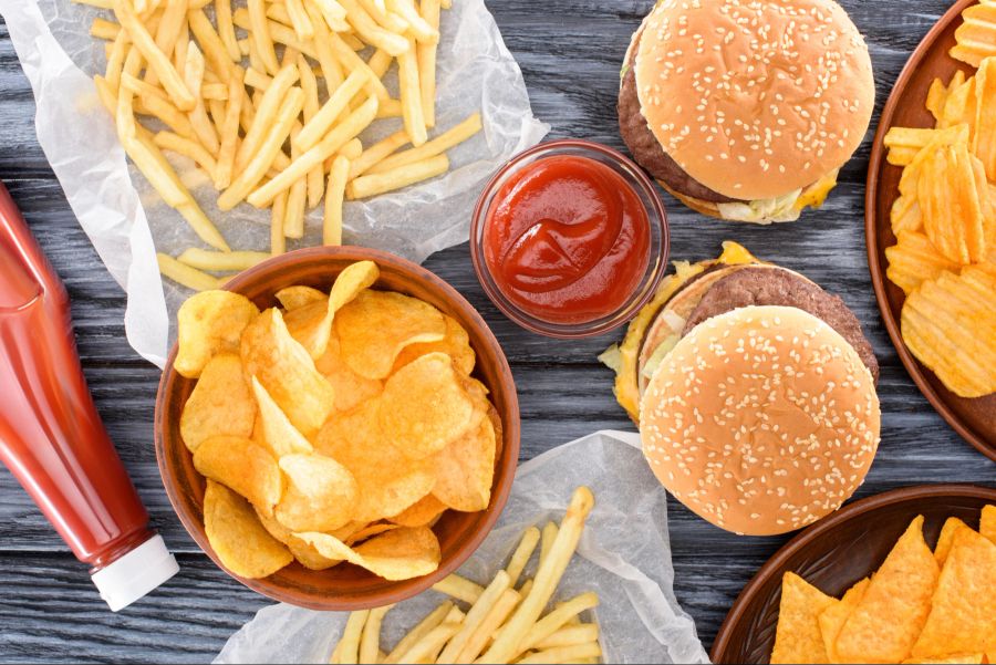 Chips, Burger, Pommes frites