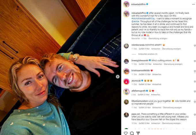 Mikaela Shiffrin und Aleksander Kilde haben sich lange nicht mehr gesehen. Mikaela Shiffrin