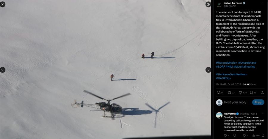 Der Rettungshelikopter der Indian Air Force