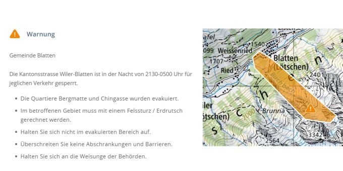 Im Walliser Lötschental wurden Bewohnerinnen und Bewohner des Dorfes Blatten VS nach einem Erdrutsch evakuiert. Blatten VS