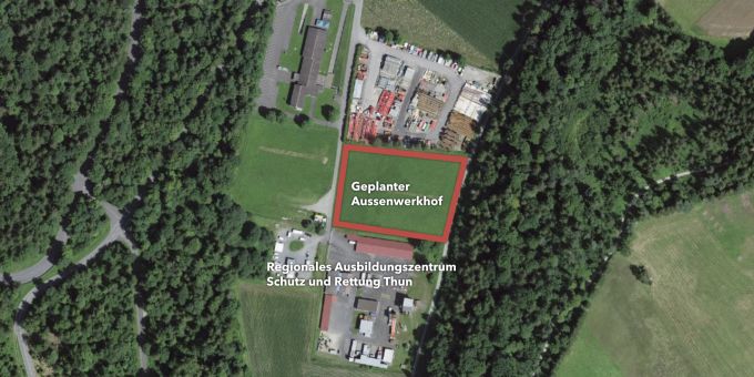 Hier plant die Stadt Thun einen neuen Aussenwerkhof in Allmendingen. Aussenwerkhof