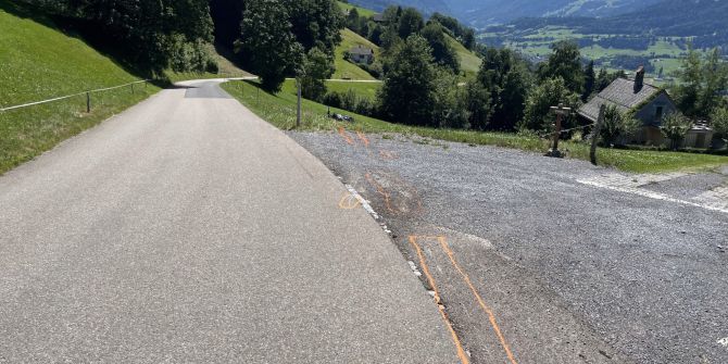 Unfallstelle in Krummenau