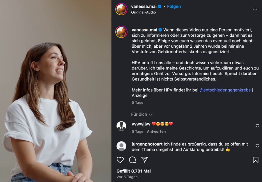 vanessa mai krebsvorstufe