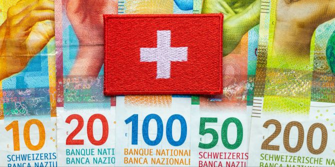 Schweizerfahne Franken Geldscheine Farben