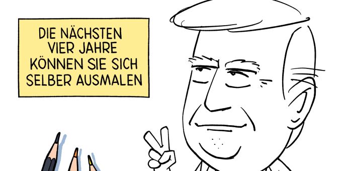 1. Platz: Trump zum Selberausmalen. Trump