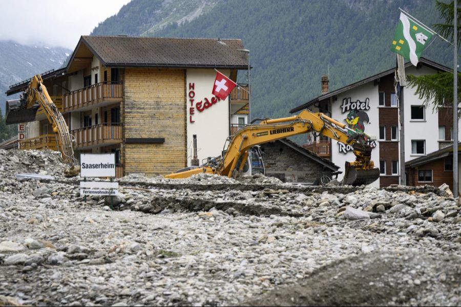 Die Zerstörung in Saas-Grund ist gross.