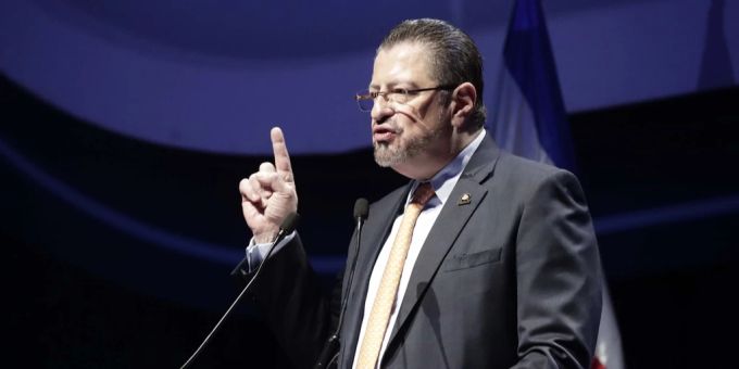 Der Präsident von Costa Rica, Rodrigo Chaves, spricht während der Eröffnung des «High-Level Event on Ocean Action: Immersed in Change». abkommen frieden mit ozean