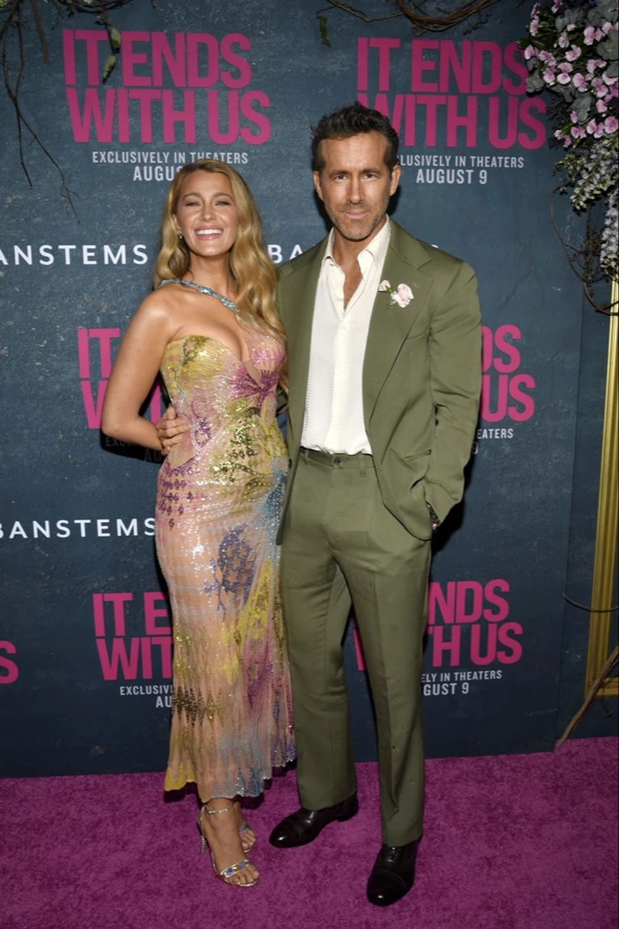 Blake Lively mit Ehemann Ryan Reynolds bei der Filmpremiere von «It Ends With Us»