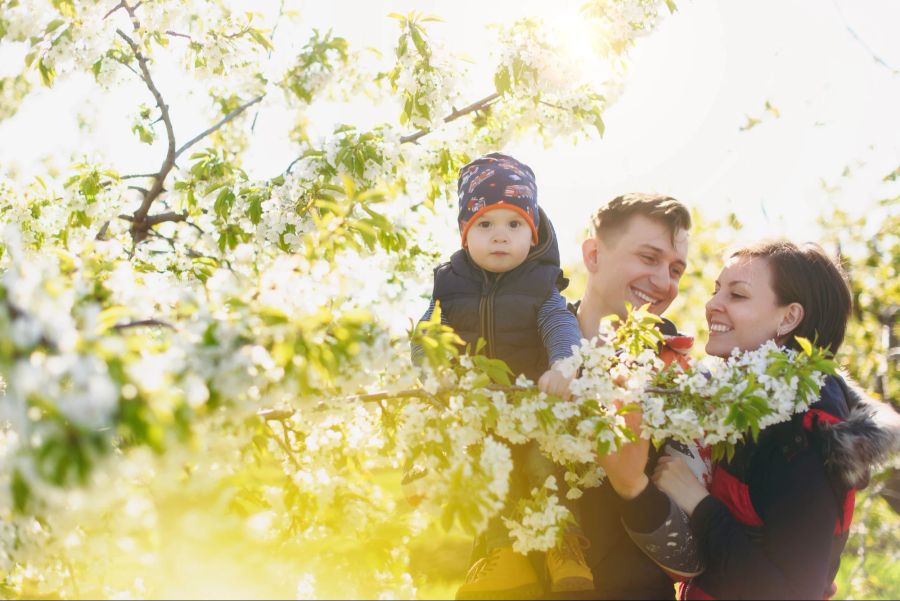 Familie beim Spaziergang