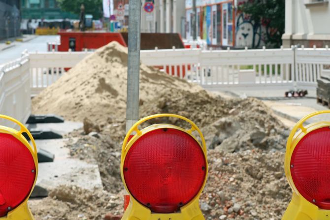 Baustelle Signal Strassenarbeiten Sperre