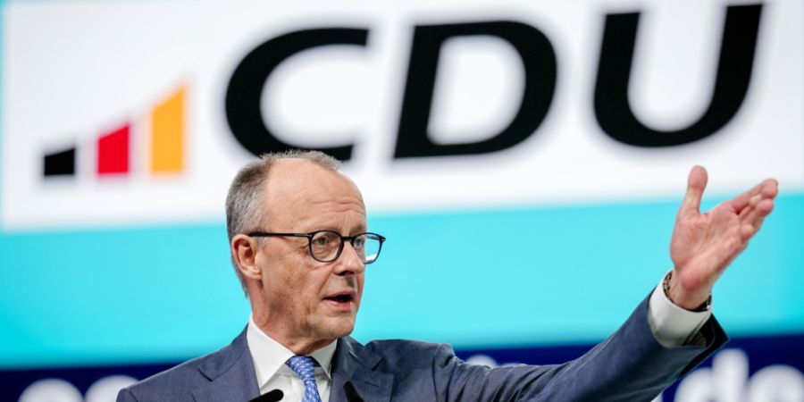 Bundeskanzler Friedrich Merz spricht beim CDU-Bundesparteitag. Foto: Kay Nietfeld/dpa