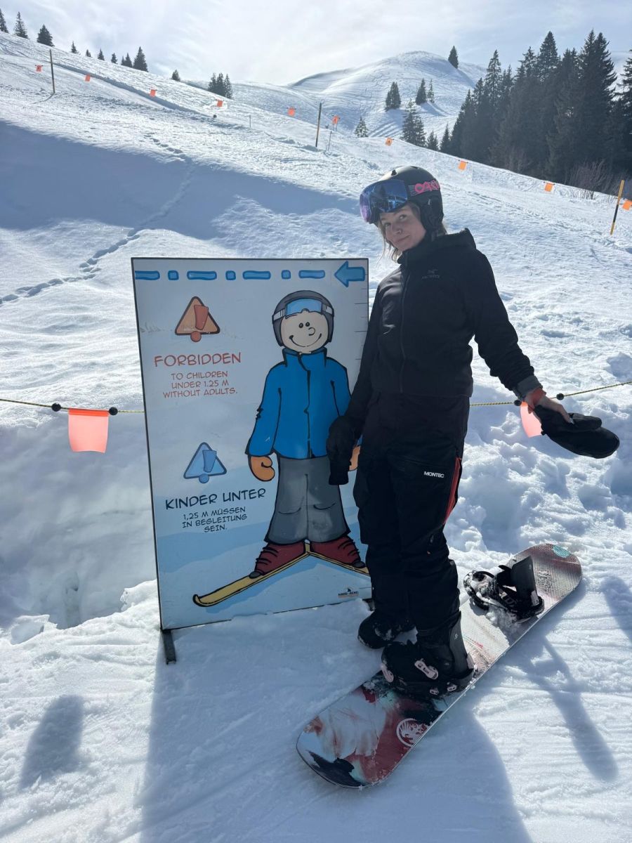 Iseli war mit dem Snowboard unterwegs.