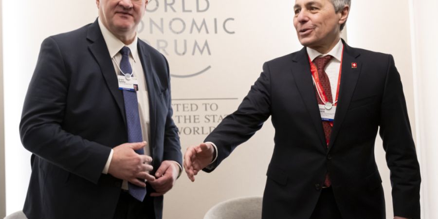 Schon während des Weltwirtschaftsforums (WEF) in Davos im Januar hatte Cassis den ukrainischen Aussenminister Andrii Sybiha getroffen. (Archivbild)