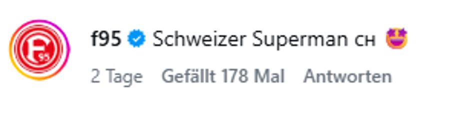 Der offizielle Account der Fortuna bezeichnet Itten sogar als den «Schweizer Superman».