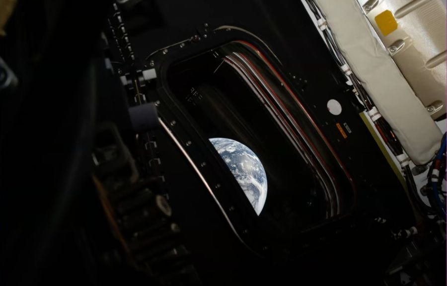Aussicht von der Kapsel auf die Erde: Dieses Bild schoss der Astronaut Reid Wiseman.