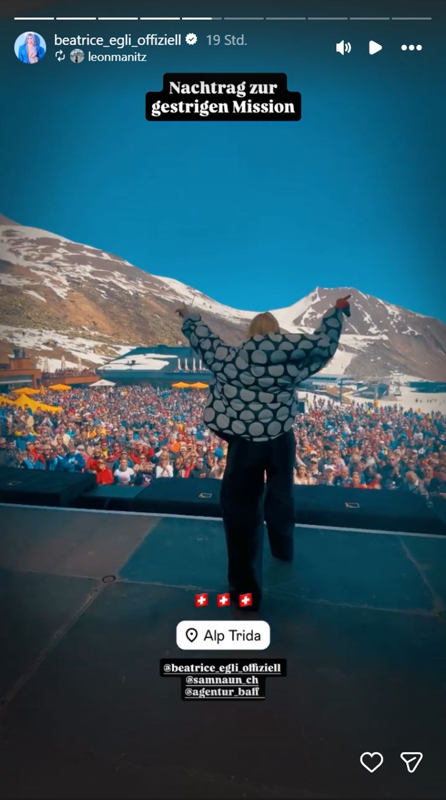 Letzten Samstag rockte sie die Bühne in den Bündner Bergen.