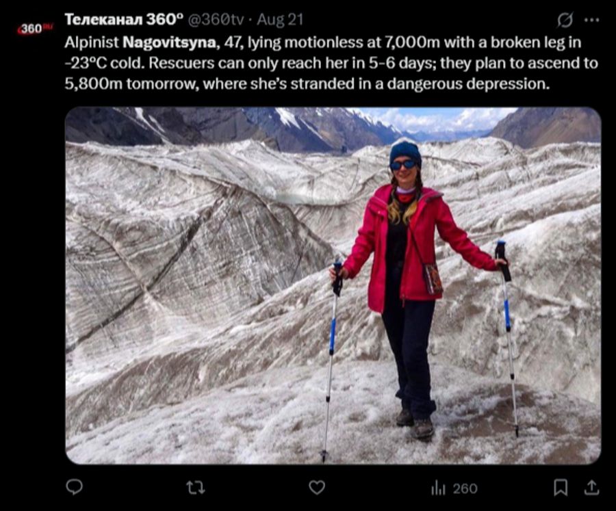 Während der letzten elf Tagen wurde versucht, sie zu bergen, die Versuche scheiterten aber.