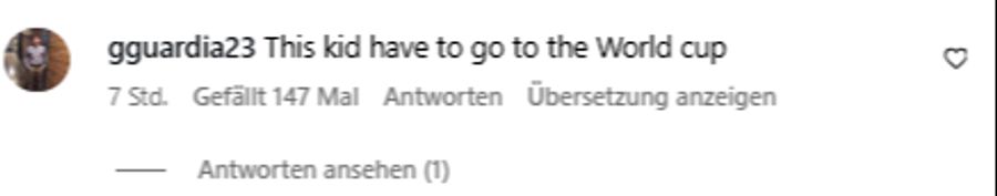 Ein Instagram-Nutzer fordert, dass Karl mit Deutschland an die WM fährt.
