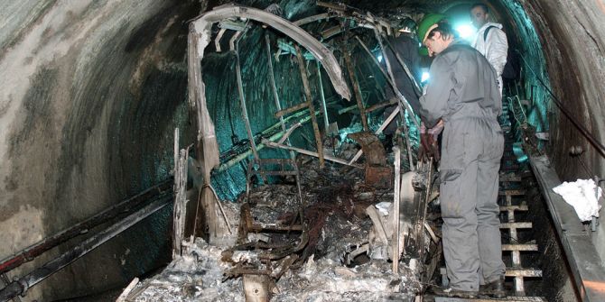 Gletscherbahn nach dem Unglück