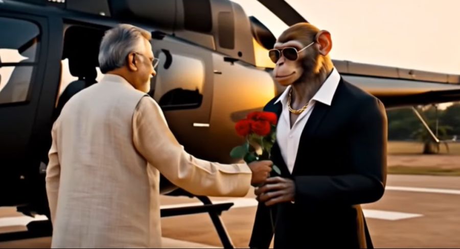 Dort werden die Geschichten eines menschenähnlichen Affens ...