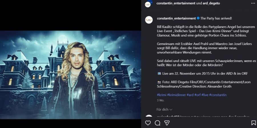 «Tödliches Spiel – Das Live-Krimi-Dinner».