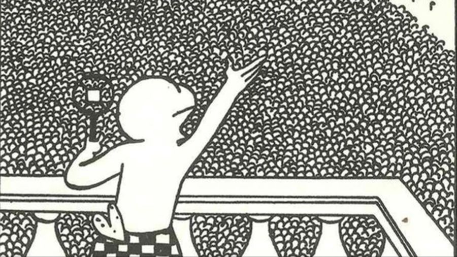 Und auch Mussolini ist in einem Band zu sehen.