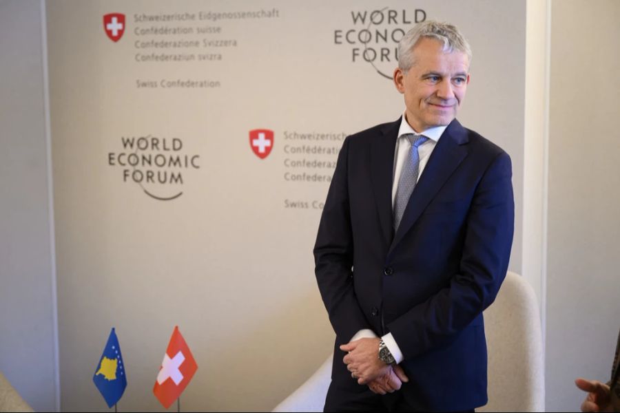 Bundesrat Beat Jans am Weltwirtschaftsforum 2024 in Davos GR.