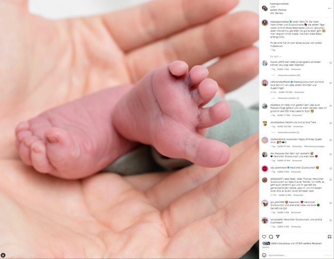 Dieses Bild postete Hazel Brugger nun von ihrer zweiten Tochter. Hazel Brugger