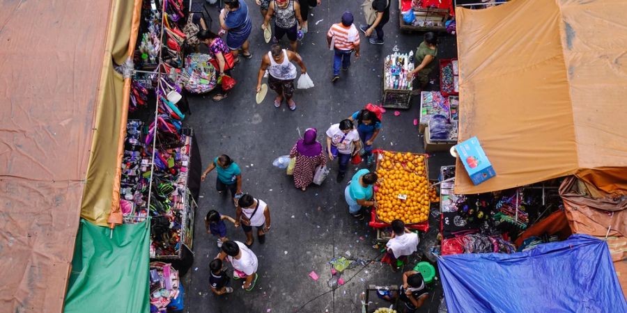 Vogelperspektive Markt Manila