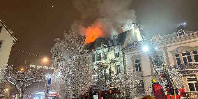 Stadt St.Gallen - Brand im Museumsquartier - Mehrere Personen gerettet!