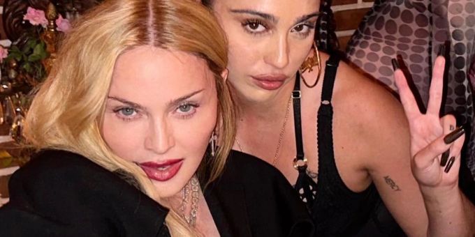 Madonna mit ihrer Tochter Lourdes Leon. madonna