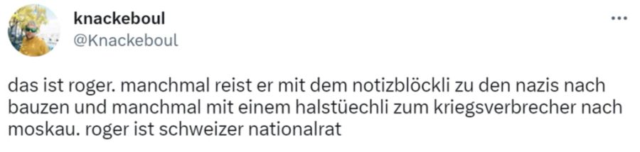 Auch Rapper Knackeboul kitisiert den Weltwoche-Chefredaktor.