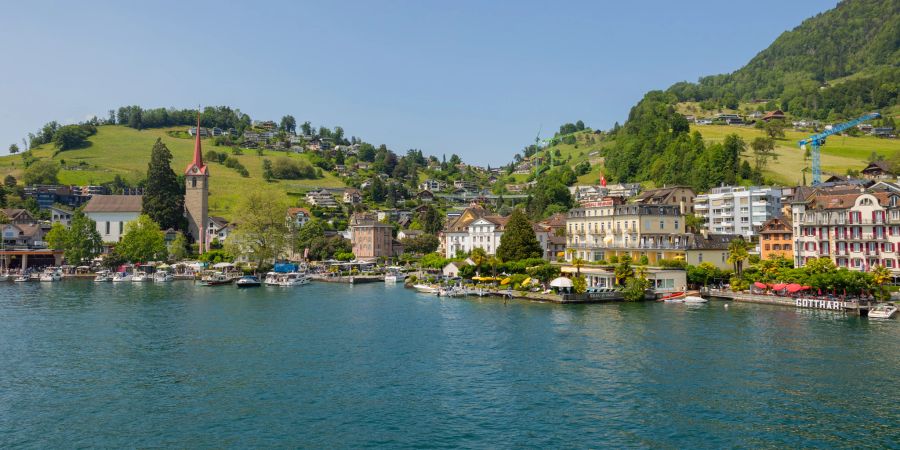 Die Gemeinde Weggis am Vierwaldstättersee.