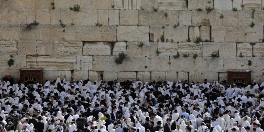 Priestly Blessing prayer during Passover in Jerusalem