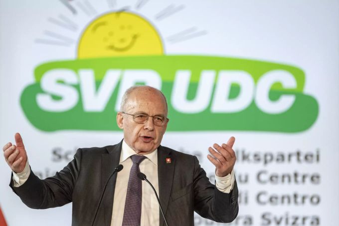 Die Schweizerische Volkspartei mit Bundesrat Ueli Maurer anlässlich der Delegiertenversammlung der Schweiz vom Samstag, 25. Januar 2020 in Seedorf im Kanton Uri. Die Begrenzungsinitiative der SVP gefällt nicht allen. Schweizerische Volkspartei