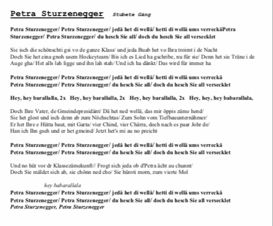 songtext petra sturzenegger