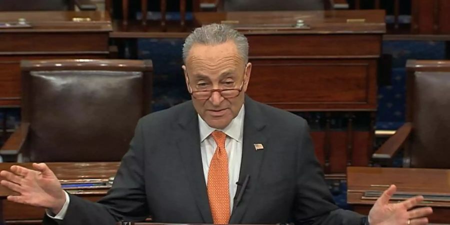 Der führende Demokrat im US-Senat, Chuck Schumer. Foto: Uncredited/Senate Television/dpa